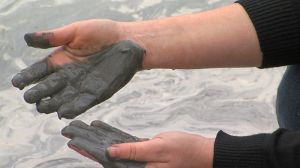 This is either the oily, toxic coating on your hands when you pull them from the Dan River, or the hands of someone in West Virginia who is afraid to wash their hands in licorice water.