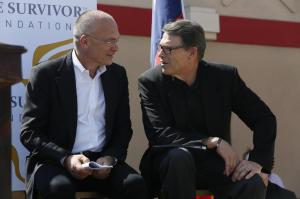 Here we see a Hardee's Commercial staring Mr. Pudzer and Texas Governor Rick Perry.... Within moments, they will be almost naked and wrestling on a hay bale.